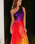 Sunset Pleated Maxi Dress