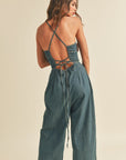 Amber Washed Denim Jumpsuit