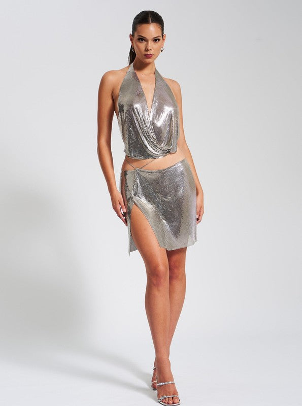 Shiema Silver Mesh Top – LANGsura