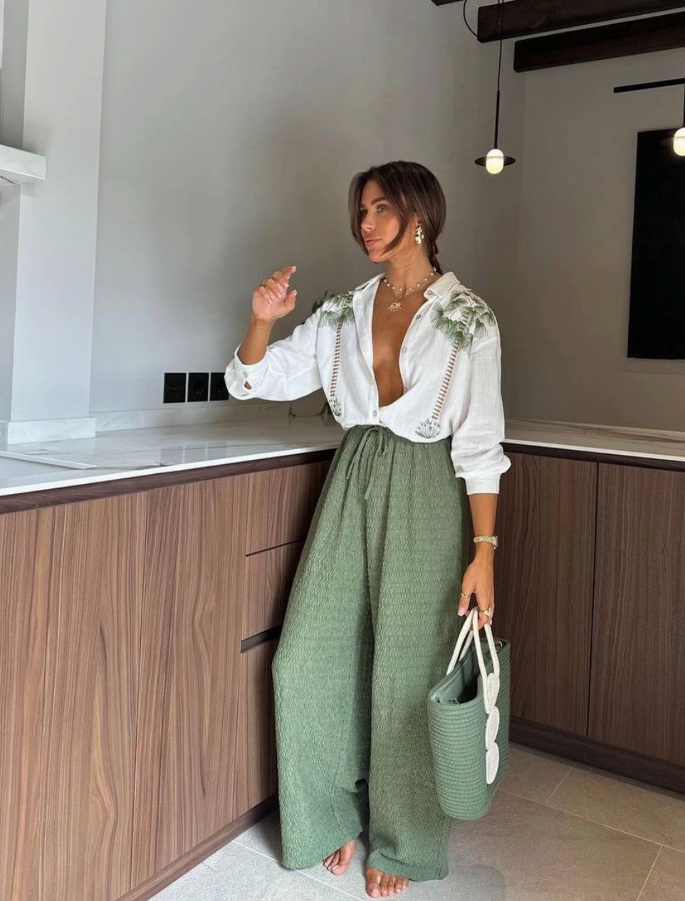 Dana Palm Tree Pant Set
