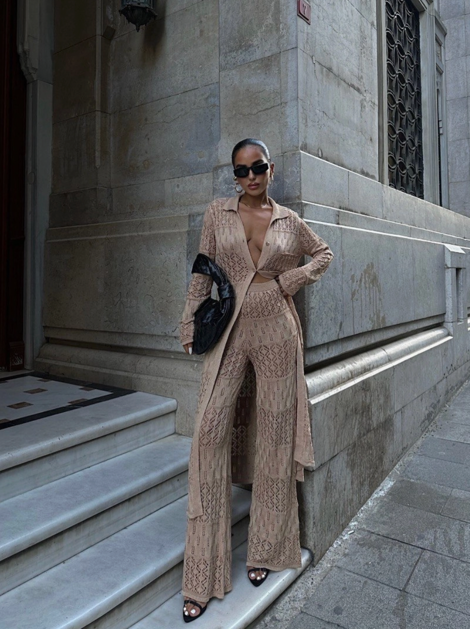 Gigi Knit Pants and Long Jacket Set