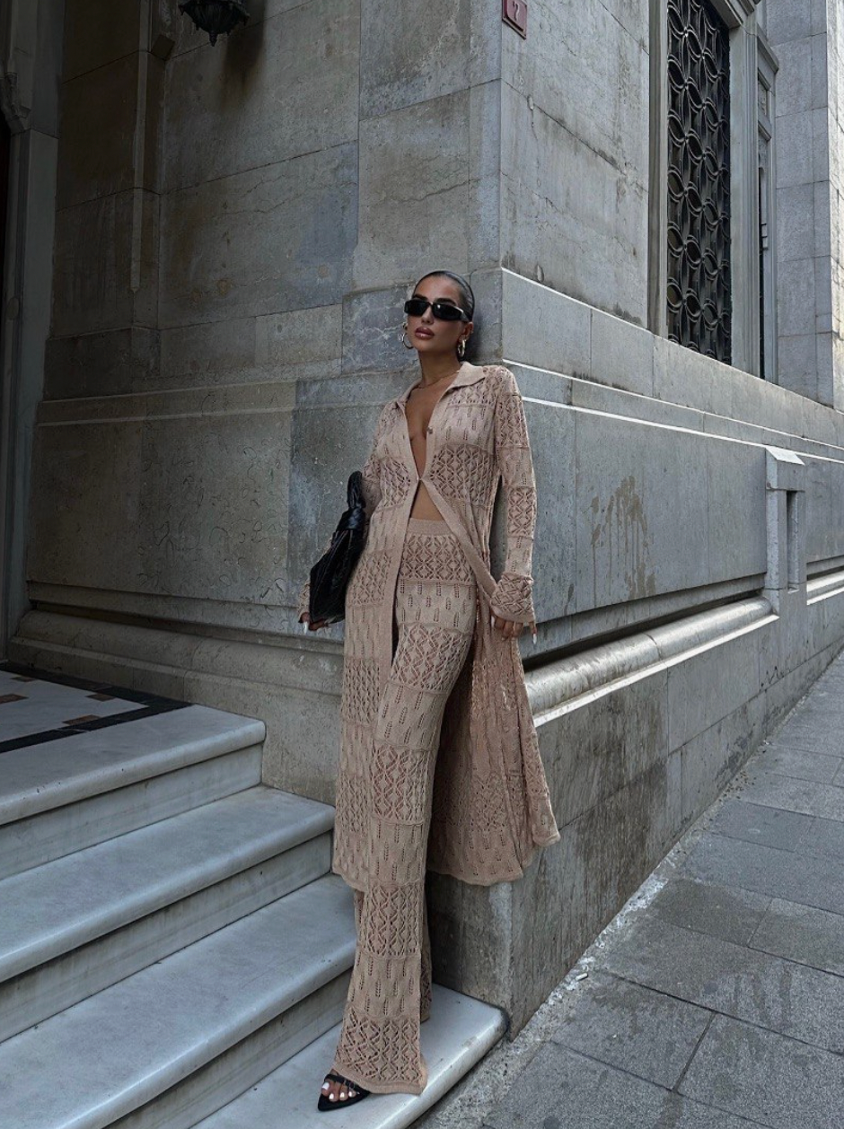 Gigi Knit Pants and Long Jacket Set