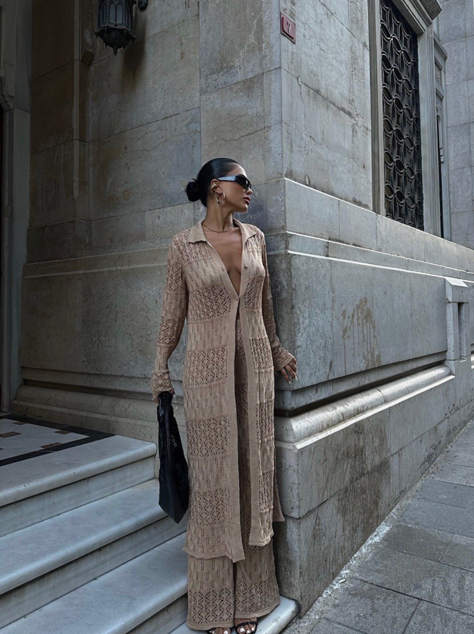 Gigi Knit Pants and Long Jacket Set
