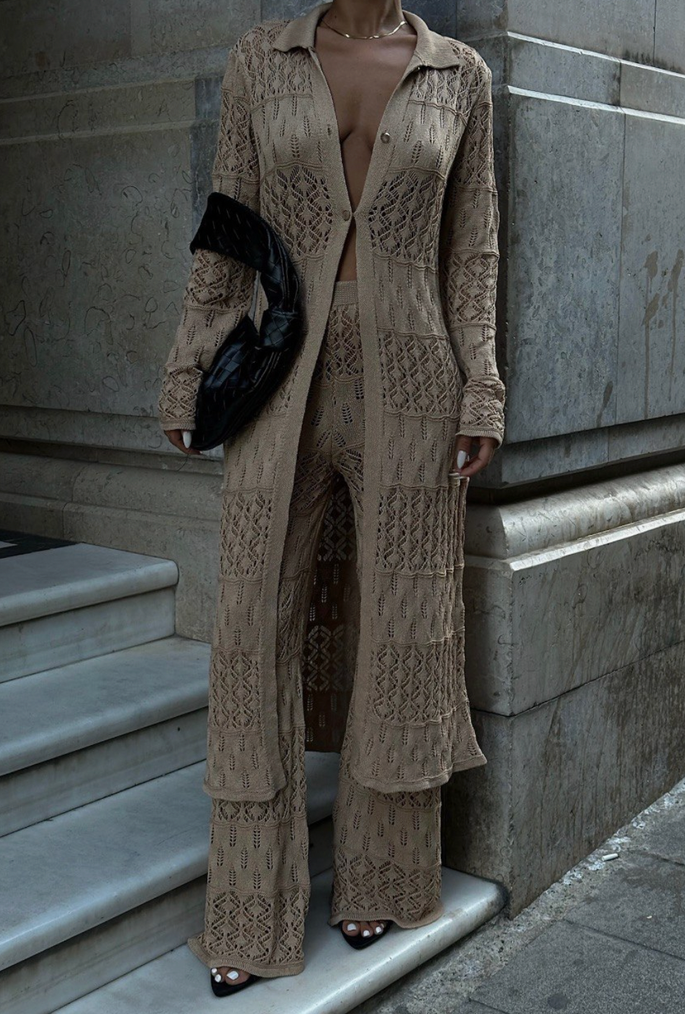 Gigi Knit Pants and Long Jacket Set