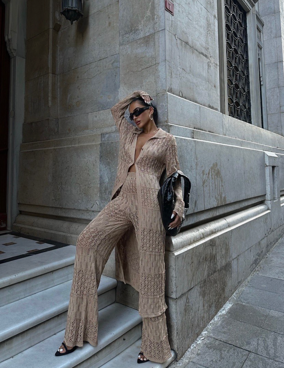 Gigi Knit Pants and Long Jacket Set