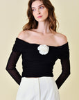 Rosette Off Shoulder Top