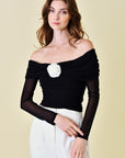 Rosette Off Shoulder Top