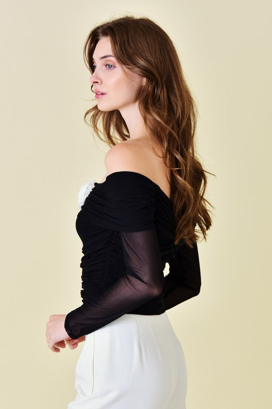 Rosette Off Shoulder Top