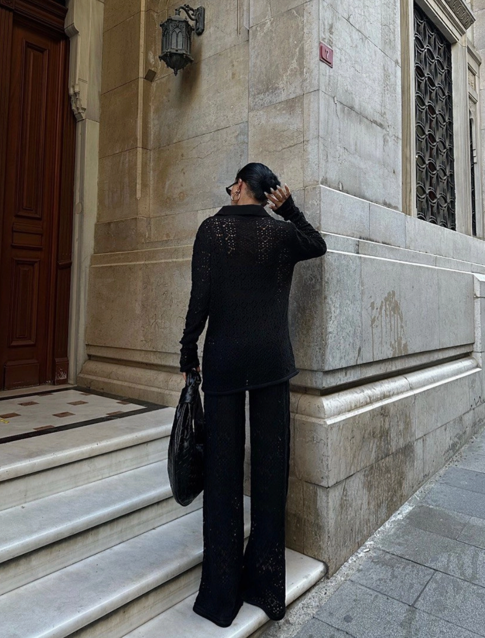 Chiara Lace Knit Pant Set